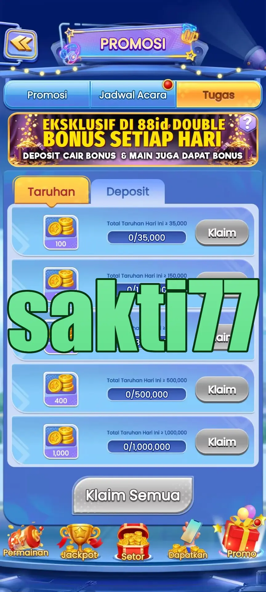 sakti77 Tangkapan Layar - APK Resmi